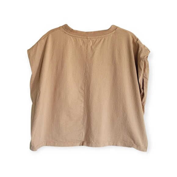 Things Between Women's Boxy Tan Cotton T-Shirt Size L - Picture 2 of 7